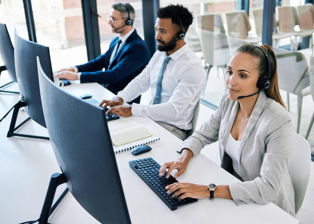 call center agents handling calls
